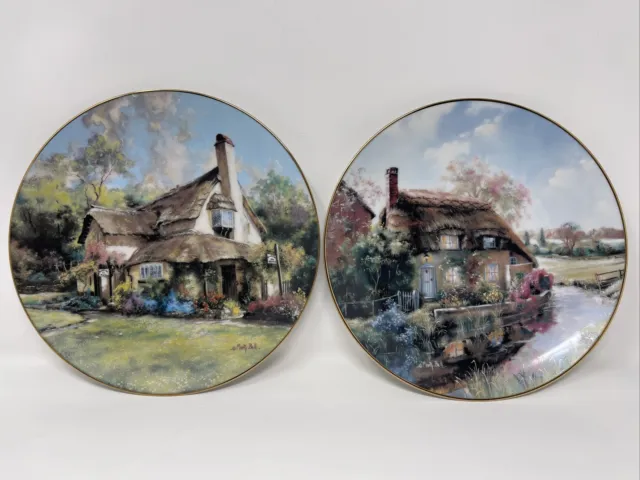Two Marty Bell English Country Plates - Murrle Cottage & Periwinkle Tea Room