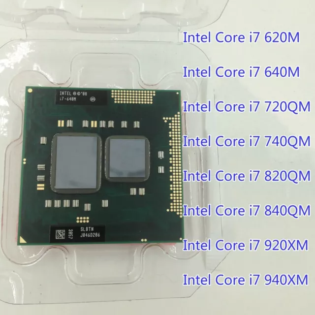 Intel Core i7 620M i7 640M i7 720QM i7 740QM i7 820QM i7 840QM i7 920XM i7 940XM