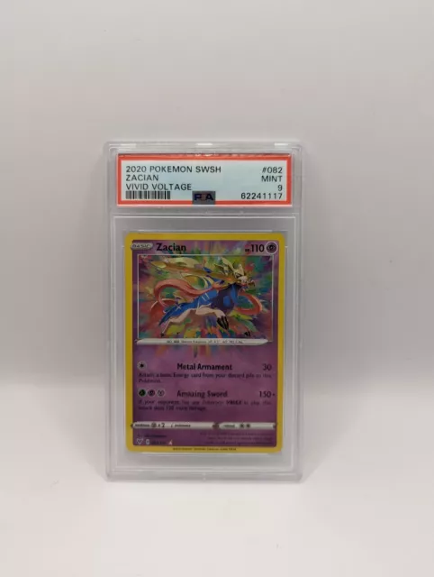 Zacian Amazing Rare 082/185 SwSh Vivid Voltage Pokémon Card PSA 9 Mint