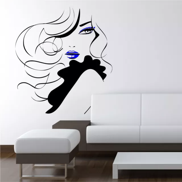 PIN UP GIRL Women Modern Hair Salon Wall Sticker Decal Mural Transfer ...