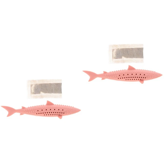 Set 2 Cat Chew Toy Cat Plaything Catnip Fish Kitten Teething Toy