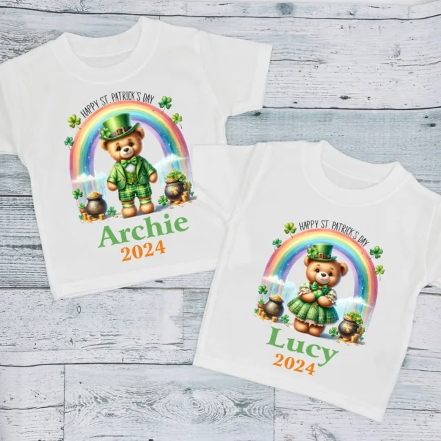 St Patricks Day 2024 Personalised Baby Boy Girl Kids Children's T-Shirt Outfit