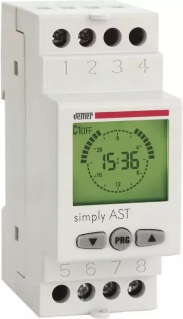 Vemer VE707600 Interruttore Crepuscolare Astronomico Simply AST da Barra DIN con