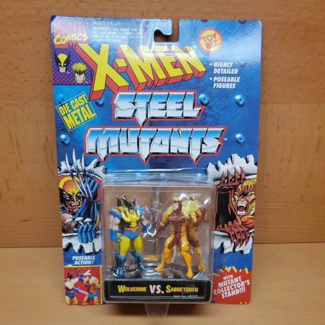 Marvel Comics 1994 X-Men Die Cast Metal Steel Mutants Wolverine Vs. Sabretooth