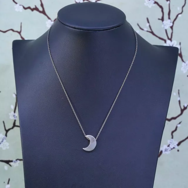 15”, VINTAGE STERLING silver necklace, 925 circle link chain with moon ...