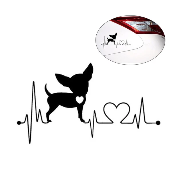 Monitor impermeabile battito cardiaco ancora di salvezza chihuahua decalcomania cane vinile auto decorativo