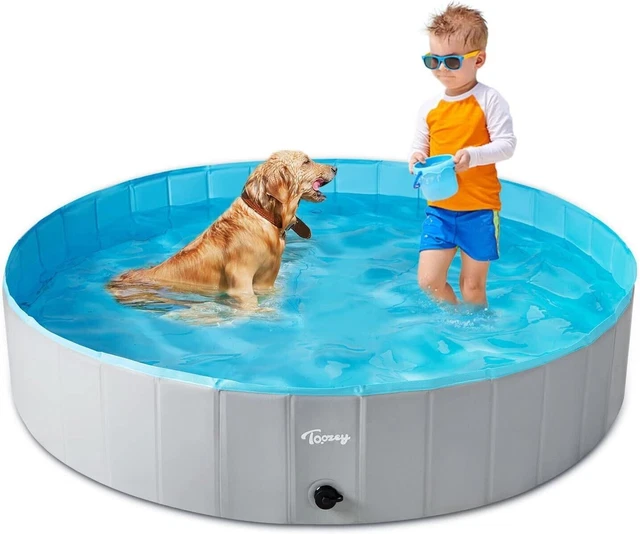 D0409B Toozey Perro Piscina Perro Remo Piscina Perro Piscina PVC Plegable USADO