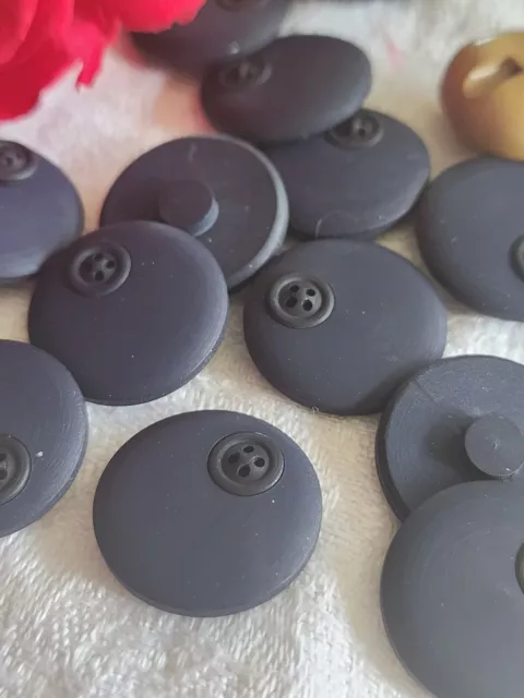 Lot 6 boutons vintage bleu avec ornement bouton mat pied 1,9 cm ref 1217