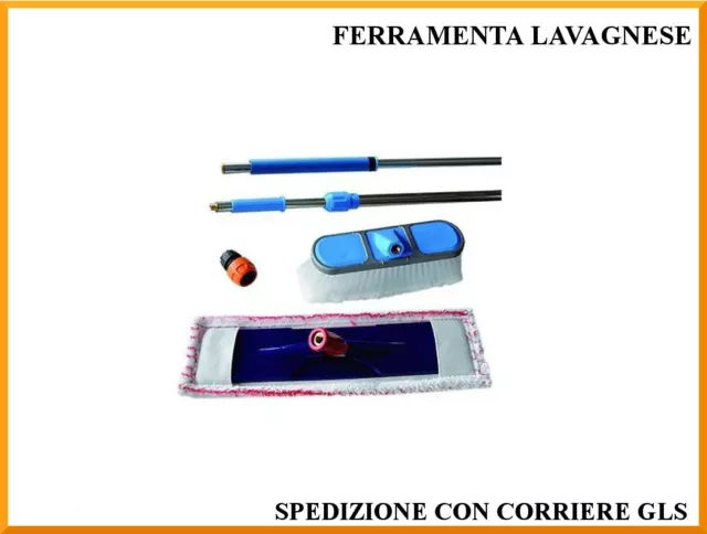 Kit completo pulizia pannelli fotovoltaici spazzola+supporto panno+impugnatura