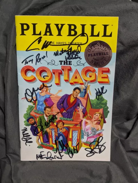 AUTOGRAPH THE COTTAGE Broadway Cast Signed Playbill The Hayes Theatre OPENING!