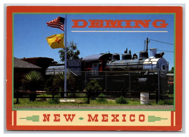 Southern Pacific Railroad Train Engine 1221 Deming NM LG 4.2 x 5.8 Size Postcard