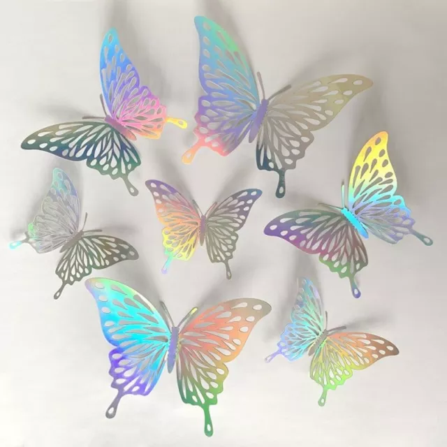 D-TYPE 12-piece Pack 3D Hollow Butterfly Stickers Art Party Wall Decoration Home