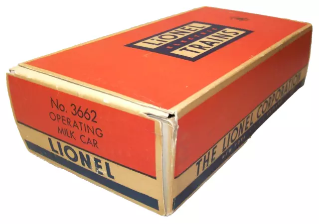 Lionel Postwar 3662 Milk Car Set Original #3662-75 2-City BOX & LINER ONLY ~ VG