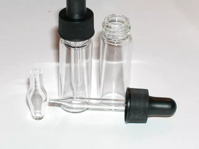 1 dram 5 ml Glass empty bottle with dropper for fill oil vials sold seperately