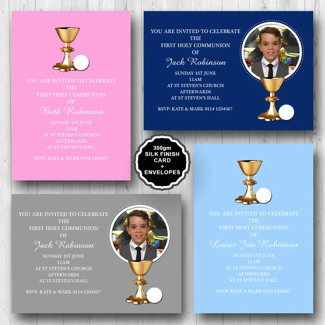 10 FIRST HOLY Communion Confirmation Christening Baptism Invitations
