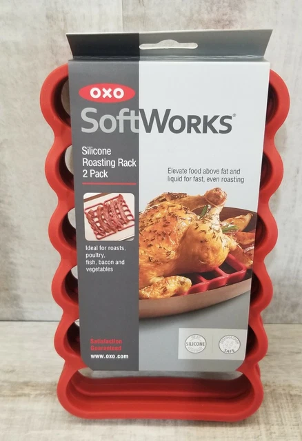 Paquete de 2 trivet para tostar silicona OXO SoftWorks ~ Ideal para tostados, tocino ~ Nuevo con etiquetas
