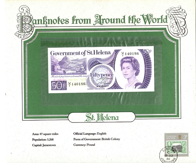 World Banknotes St. Helena 1979 50 Pence UNC P-5 prefix V/1  140186