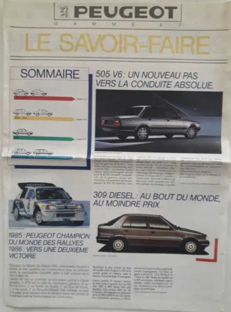 catalogue brochure publicitaire prospectus PEUGEOT Gamme 1987