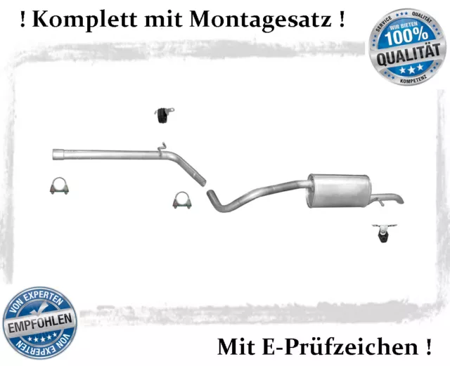 Endschalldämpfer + Mittelrohr VW Polo 9N / Fox 1.2 Bj.05-14 Auspuff Montagesatz