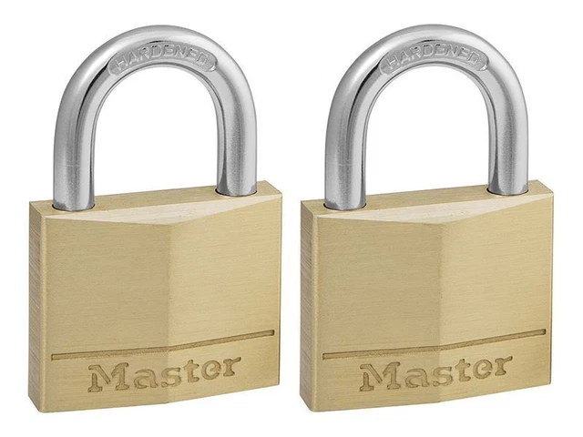 Master Lock Cadenas en laiton massif de 40 mm à 4 broches - À clé identique x 2
