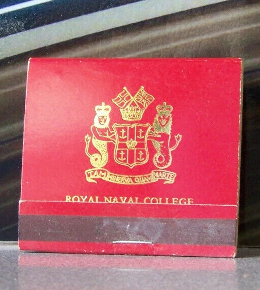 Vintage Matchbook Cover C6 London England Greenwich Royal Naval College Crest