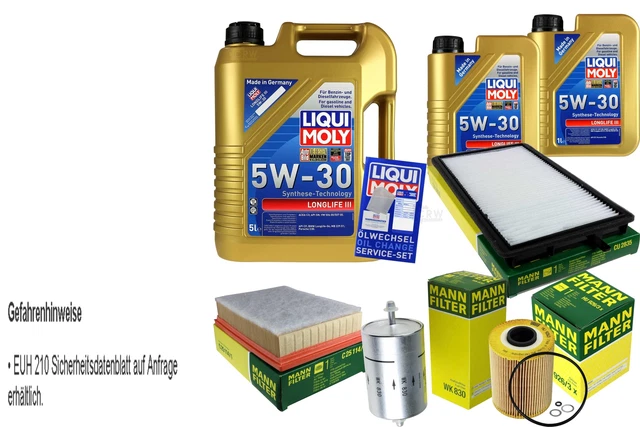 INSPEKTIONSKIT FILTER LIQUI MOLY ÖL 7L 5W-30 Für Audi A5 Cabriolet 8F7 S5