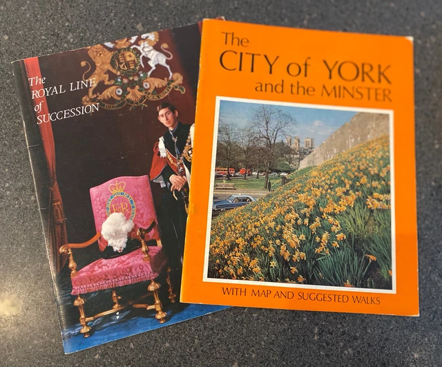 1972 THE ROYAL Line of Succession Pictorial Guide Montague & York Map