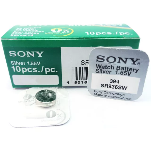 Pila Boton Original SONY 394 (sr936sw) de 1,55 Voltios Blister Nuevo a3484