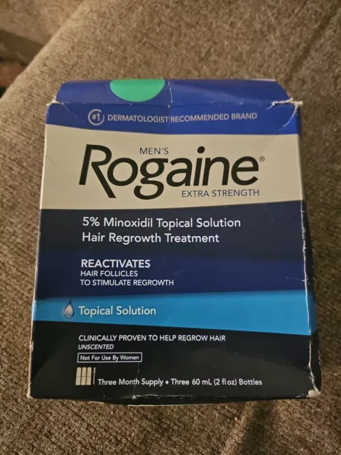 Men's ROGAINE 5% Minoxidil Solution Extra Strength 3 Month Supply 60ml