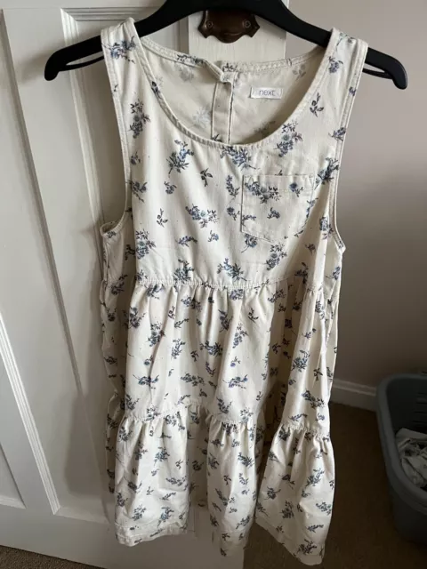 Next Girls Cream floral Summer  dress age 10 years. Mint Condition