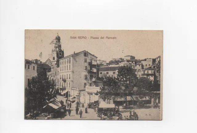 Sanremo -Imperia -Piazza Del Mercato 1908 Cartolina