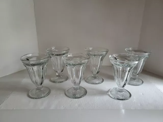 Set Of 6 Libbey Glass Heavy  Ice Cream Sundae Parfait Dessert Cups