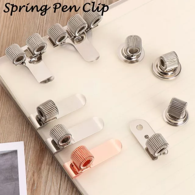 Tragbar Spring Pen Clip Doppelte Öffnung Single Hole Stifthalter aus Metall