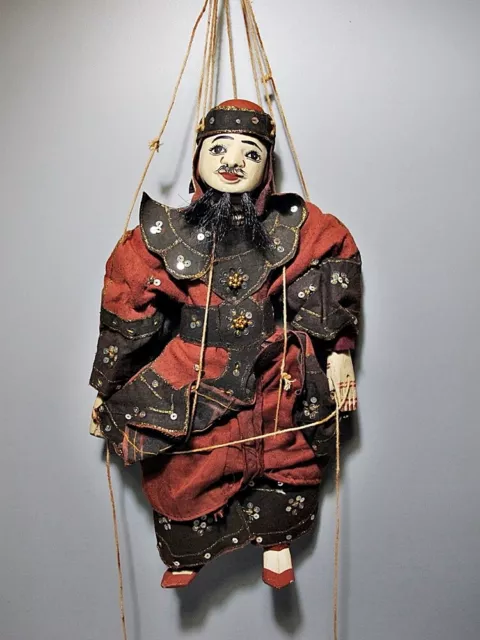 Myanmar Wood Puppet Art Doll Burmese Zawgyi Marionettes Collectible Home Decor