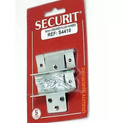 Securit Zinc Plated Cranked Flush Hinges Silver 16mm x 50mm S4410