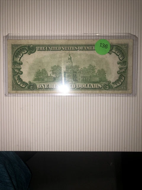1934 New York $100 LGS(Light Green Seal) Federal Reserve Note VF 3