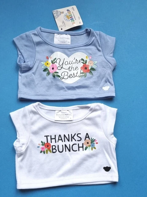 Build A Bear T6 🌸 Birthday Gift Thanks A Bunch & You're The Best T Shirt BNWT