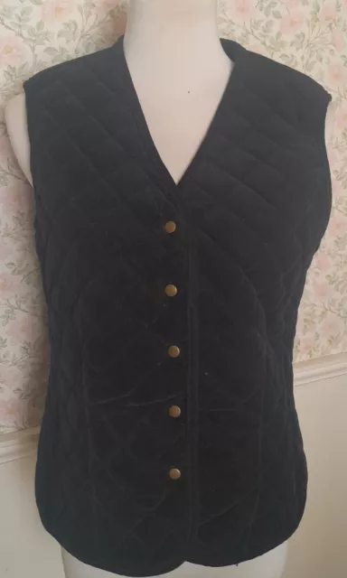 Black Quilted Corduroy Sleeveless Button Front Vest Hot! Clothing Co As New Size