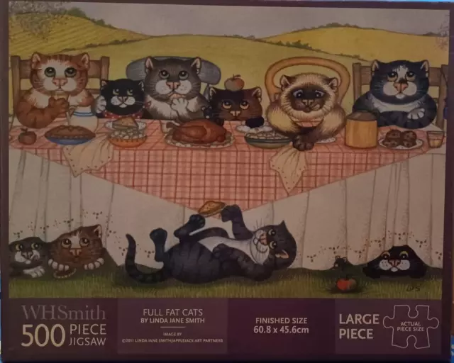 WH Smith - 500 piece - Full Fat Cats Linda Jane Smith 2011 - jigsaw puzzle Rare