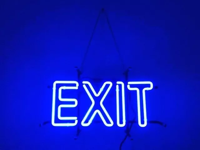 Exit Neon Sign Light Party Shop Wall Hanging Nightlight Man Cave Artwork 17"x14"