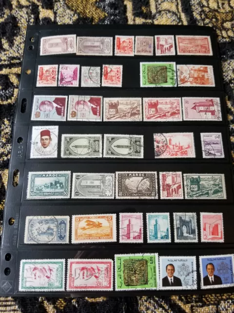 French Colonies - Morocco Stamp Collection - Used - 2 Scans - N98