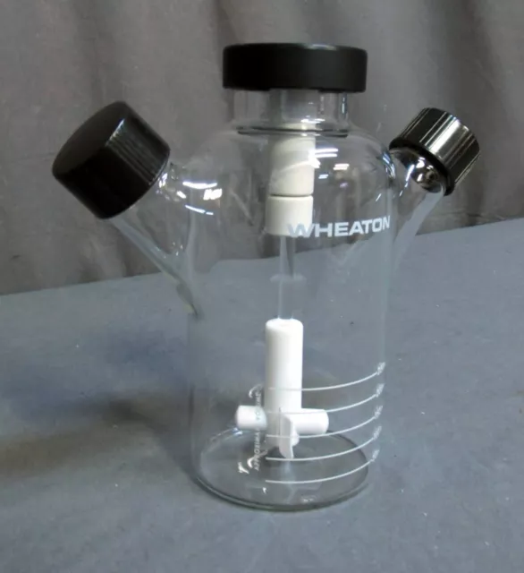 * WHEATON 250mL CELSTIR Double Sidearm Spinner Flask/Bio-Reactor Vessel