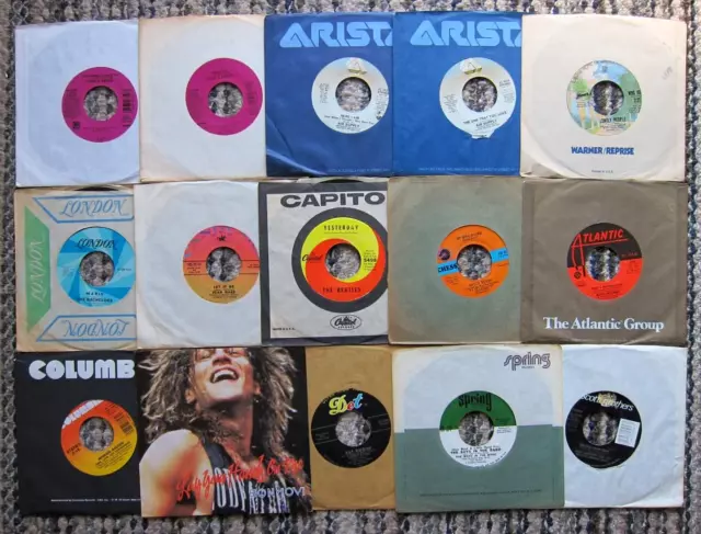 LARGE LOT OF 227 CLEAN 45 RPM RECORDS FROM THE 50s 60s 70s 80s - all genres