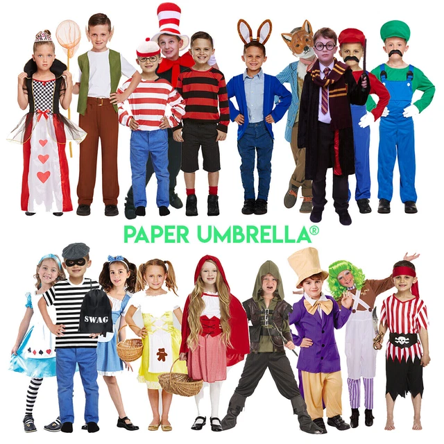 Kids World Book Day Week Costumes Fancy Dress Storybook Boys Girls Outfit