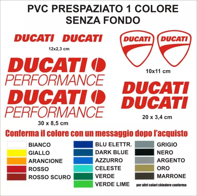 Kit adesivi Ducati Performance 8 pezzi moto PVC stickers kit motogp superbike