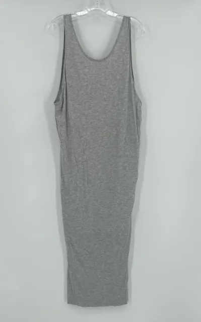 Helmut Lang Womens Gray Knit Cotton Blend Sleeveless Long Tank Dress Sz M