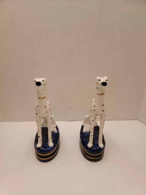 Vintage Fitz and Floyd Staffordshire Style Dalmatian Dog Bookends Figurines SET