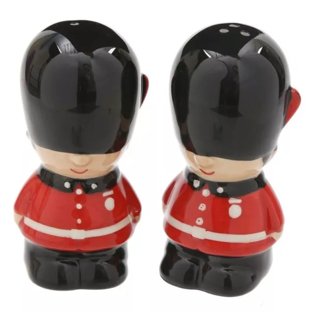 Salt And Pepper Shaker Cellar Pots Porcelain Ceramic Set - London Guardsmen