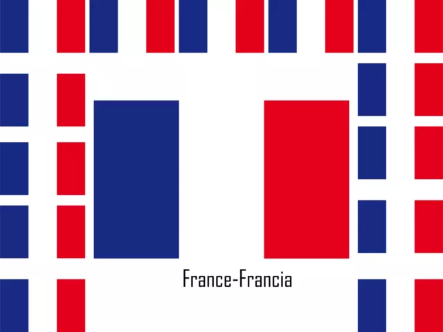 Assortiment lot de 25 autocollants Vinyle stickers drapeau France-Francia