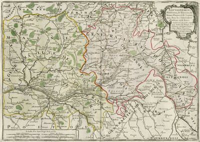Orléanois, Touraine, Maine, Anjou & Saumurois. Loire. DESNOS/DE LA TOUR 1771 map 2